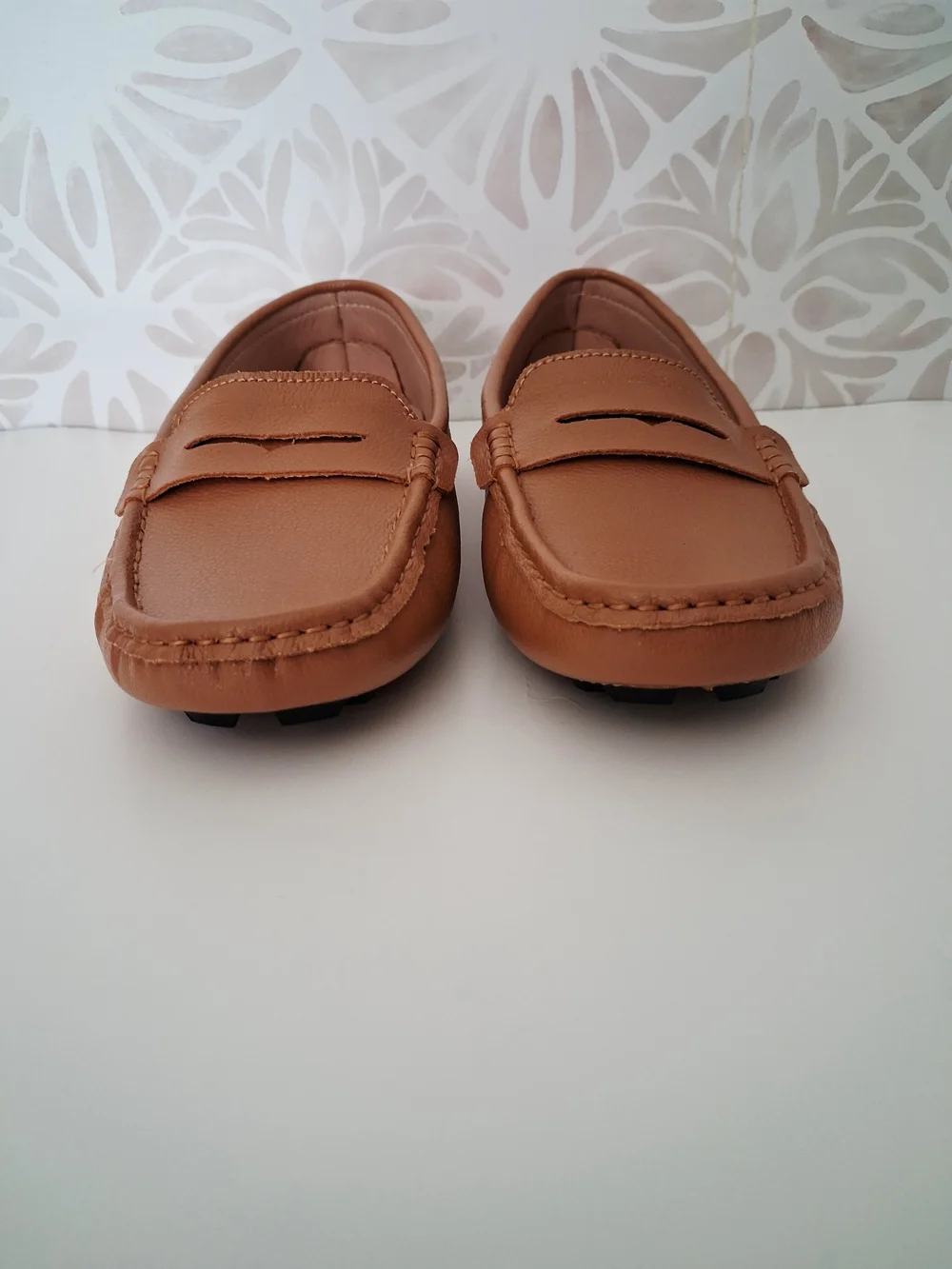 BEAUSEEN Women's Tan Penny Loafers Slip-on Shoe NEW